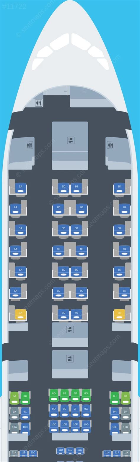 Seat map of Air India Airbus A350.